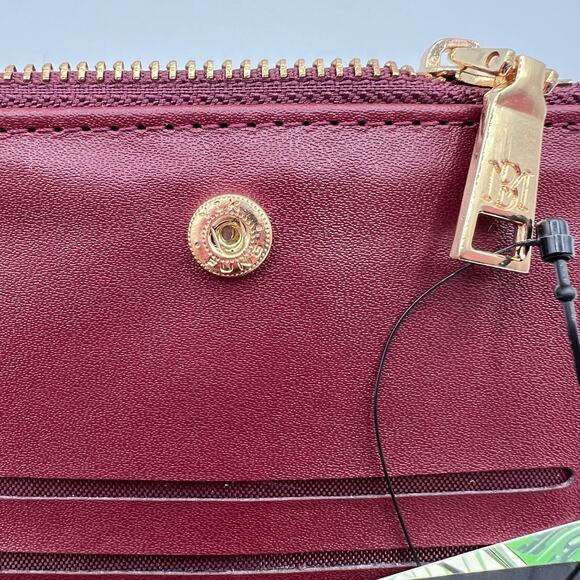 Badgley Mischka Womens Short Bifold Card Wallet Plum Burgundy Vegan Leather NWT - Picture 6 of 11